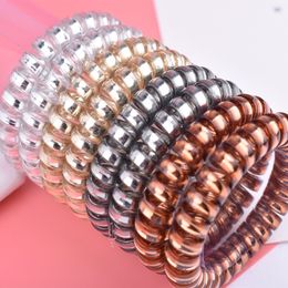 60pcs/lot Telephone Line Gum Cord Elastic Ponytail Holders Hairband Headband Ring Rope Scrunchy Gum For Hair Styling Lots