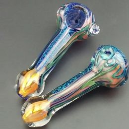 glass smoking pipe fluorescent tobacco pipe tobacco Hand Pipes pyrex Colourful spoon glass water pipe Smoking Accessories