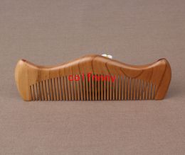 200pcs/lot Fast Shipping Natural mahogany wood Handmade Wood Comb Sparse&Dense Dual Purpose No Static Styling Tool Custom logo