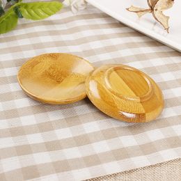 Round Coffee Tea Cup Holder Bamboo Table Mat Heat Insulation Bowl Dish Plate Pad Tea Tool Free Shipping