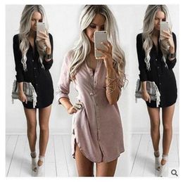 Women Long Sleeve Casual Top Designs Blouses Burst Sexy Slim Base Shirt Small V-neck Button Shirts Womens Tops Clothes Spring