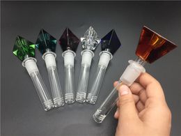 Hot on sale diamond Glass bowl with downstem Joint 14mm male glass bowl 14mm to 18mm dwn stem for glass water pipe