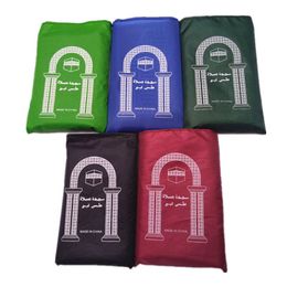 Brand New 15pcs/lot 100*60cm Polyester Travel Pocket Prayer Mat Islamic Gift Muslim Prayer Rugs Praying Prayer Carpet