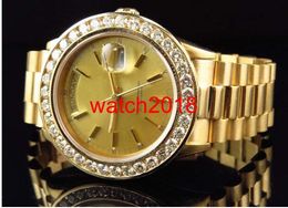 Top Quality Luxury Watch Wristwatch DayD@te Presidenti@l 18038 18k Yellow Gold Diamond Watch Automatic Mens Men's Watch Watches