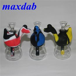 platinum cured silicone glass bong new dab rig smoking pipe 10 colors for choose silicone water pipe portable hookah