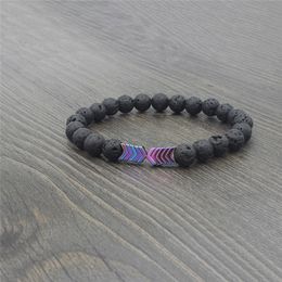 Colourful Arrow strand Bracelet Lava Stone Essential Oil Diffuser Bracelets women mens fashion Jewellery will and sandy gift