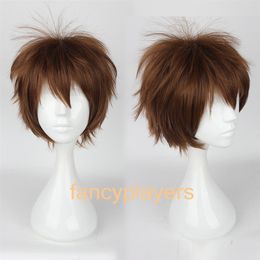 Fashion Short Brown Synthetic Cosplay wavy hair Wig