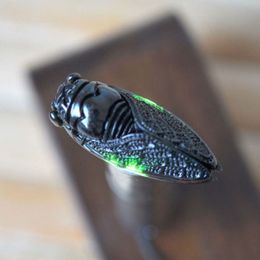 Chinese Exquisite Green Jade Hand-Carved Pendant Cicada Hot jade Necklace Pendant Jewellery Lucky Amulet jade statue