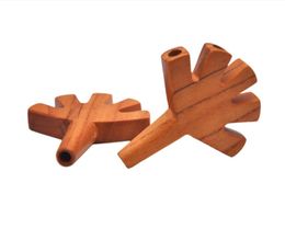 Photinia wood pipe made five hole pipe by hand