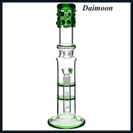 Glass Hookahs Bong two layer honeycomb percolator water pipe and ice-compartment for smoking oil rig glass bongs with 18.8mm Male Bowl
