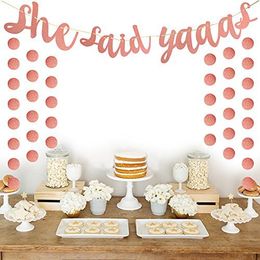 She Said Yaaas Bachelorette Party Banner -Rose Gold Engagement Party Decoration And Bridal Shower Sign