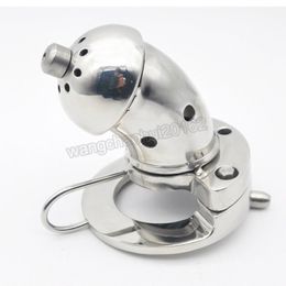 Chastity Devices Long Chastity Lock Stainless Steel Open-Type Bend Male Bird Cage Belt Device New #T26