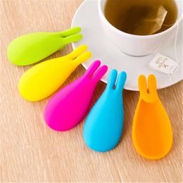 Creative Silicone Gel Rabbit Shape Tea Infuser Bag Holder Candy Colors Mug Gift Promotion