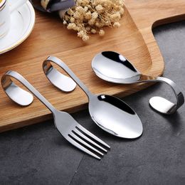 Hot sell Stainless Steel Travel Fork And Spoon Bent Fork Spoon Creative Hanging Spoon Seafood Buffet Bending Spoons Fork