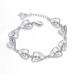 Flat heart bracelet sterling silver plated bracelet ; Top sale fashion men and women 925 silver bracelet SPB363