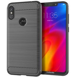 Slim Armour Brushed TPU CASE COVER FOR MOTOROLA MOTO ONE ONE POWER P30 PLAY P30 NOTE Z3 FORCE Z3 PLAY Carbon Fibre Texture 100PC