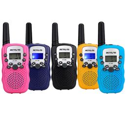Um par Retevis RT-388 Mini Walkie Talkie Rádio Infantil 0.5W 8/22CH Display LCD Amador Rádio Bidirecional Talkly Crianças Transceptor