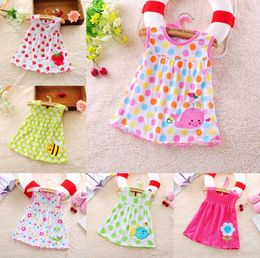 39 styles Summer cute baby vest dress cotton flower dot striped pear tees T-shirt 0-18M baby girls cartoon dress T-shirt