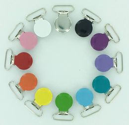 Metal Round/Flower Pacifier Clips/Garment Suspender Clips for Dummy Soother Bib Baby Teether Toy Holder Clip (Random Color)