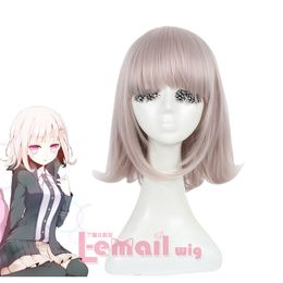 Anime Danganronpa 2 Chiaki Nanami Light Grey Straight Hair Girl Cosplay Wig zy58