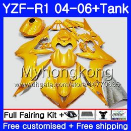 Body+Tank For YAMAHA YZF 1000 YZF R 1 YZF-R1 2004 2005 2006 232HM.33 YZF1000 YZF R1 04 06 YZF-1000 YZFR1 ALL Gloss golden 04 05 06 Fairing