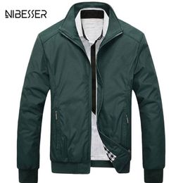 NIBESSER Men's Classic Jacket Stand Collar Men Jackets And Coat Streetwear Bomber Jacket Casual Jackets Spring Autumn for male