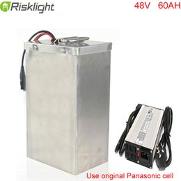 Newest DIY 48V 60Ah 18650 Lithium Battery Pack 48V 2000W Electric Bike Battery with Charger BMS Stainless Case