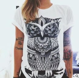 new design owl print shirt women fashion tee shirt femme harajuku short sleeve funny shirts