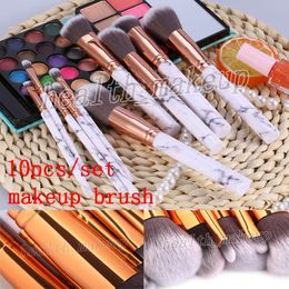cosmetic 10pcs/set Makeup Brushes Marble makeup brush Powder Eyeshadow palette Contour Concealer Blush Cosmetic Makeup Tool DHL