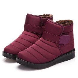 Plus Size US 5.5-US7.5 Waterproof Flexible Cube Woman Boots High Quality Cosy Warm Fur Inside Snow Boots Winter Shoes Woman