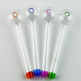 Colour Matching Hookahs Clear Pyrex Oil Burner Pipes For Water Glass Bongs Smoking Accessories SW17