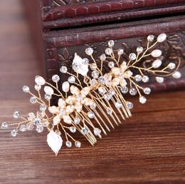 Pearl comb, gold and silver hand woven headwear, wedding dress, accessories, bridal ornaments
