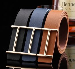 Designer Belt Luxury Big Buckle Reversible Belts Fashion Men Women Real Leather Belt Width 3.8cm