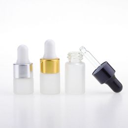 1ML 2ml 3ml Frosted Glass perfume Vials Essential Oils Bottle In Refillable Dropper Fragrance Containers bottles F20173892
