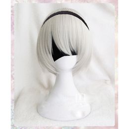 NieR:Automata 2B YoRHa No. 2 Type B Heroine Short Silver White