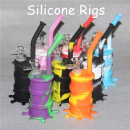 Silicone water bongs smoking hookah pipes concentrate oil dab rig dry herb wax dabbing bong Tobacco Pipes