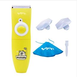 Hair clipper trimmer Kids children Round blade tips protect the skin washable Hairdressing cloth Dry battery operation yijian
