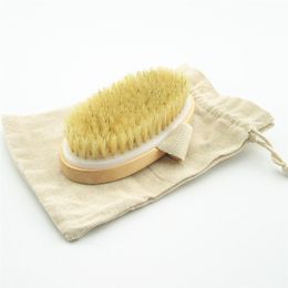 Dry Skin Body Soft Natural Bristle Brush Wooden Bath Shower Bristle Brush SPA Body Brush without Handle lin2580