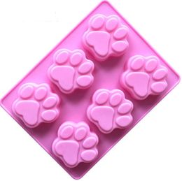 DIY Paw Shaped Cake Mould Cartoon Hand Made Silicone Soap Moulds Heat Resistant Silica Gel Baking Moulds Pink SN612