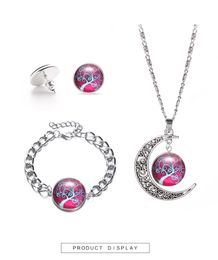 Bracelet Earrings Necklace necklace Glass Jewellery Set Wedding Gift Necklace Earring and Bracelet Party Jewellery Set