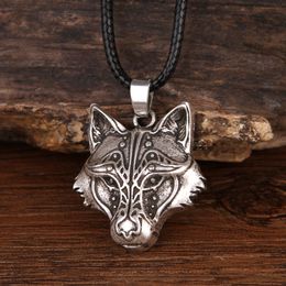 Sanlan Odin Wolf And Raven Winged Pendant Necklace Animal Moon Necklaces Male Jewelry Gifts Choker