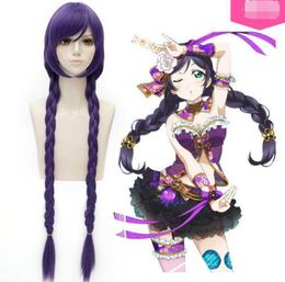 Ly & CS cheap sale dance party cosplays>>>Love Live! Tojo Nozomi Dark Purple Fashion Braid Cosplay Wigs Hair