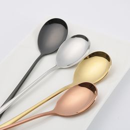 Korean Spoon 4color 304 Stainless Steel Korean Serving Spoon Set High Quality Mixing Spoons 205mm Korean Dinnerware Set Kitchen Accessories