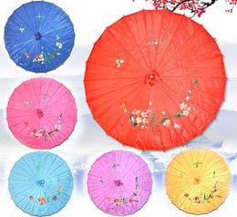 Craft Umbrellas Hand-painted Flowers Wedding Chinese Umbrella Silk Cloth Parasol for Wedding party