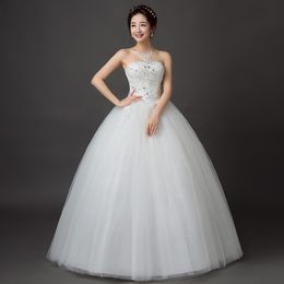 Sweetheart Plus Size Princess Crystal Ball Gown Wedding Dress 2018 Cheap Lace Up Bridal Gown vestido de noiva