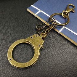 Creative vintage Bronze Colour Metal car Key Modelling Mini Simulation Handcuffs car Key Ring Metal New Wonderful Gifts