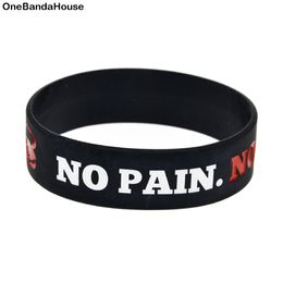 1PC CrossFit Motivational Logo Silicone Rubber Wristband 3/4 Inch Wide Adult Size Debossed and Filled in Color