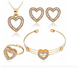 Hot Style European and American Jewellery heart-shaped necklace necklace set love ear nail metal mouth bracelet fashion classic elegant