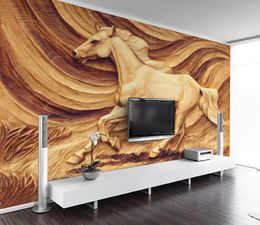 3D Mural Wallpaper Horse relief Wallpaper For Walls Hotel Office KTV Decorative Papel De Parede Creative art Brick Wallpapers