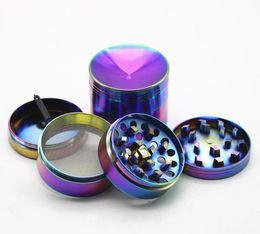 Smoking Pipes New concave color ice blue cigarette lighter 55MM zinc alloy four layer grinder smoking set